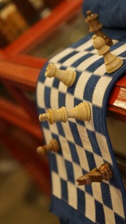 Ensemble D'échecs Roulable Magnétique - Cuir Véritable - Bleu -Périphériques De Jeu ensemble dechecs roulable magnetique cuir veritable bleu ensemble dechecs luxe classique jeu dechecs de voyage en cuir veritable 358467