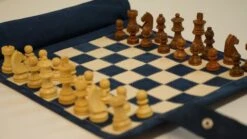 Ensemble D'échecs Roulable Magnétique - Cuir Véritable - Bleu -Périphériques De Jeu ensemble dechecs roulable magnetique cuir veritable bleu ensemble dechecs luxe classique jeu dechecs de voyage en cuir veritable 529788