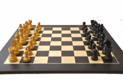 Ensemble Design Français Wengé Biseauté - Pièces Buis Teintées -Périphériques De Jeu ensemble design francais wenge biseaute pieces buis teintees ensemble dechecs classique 915244