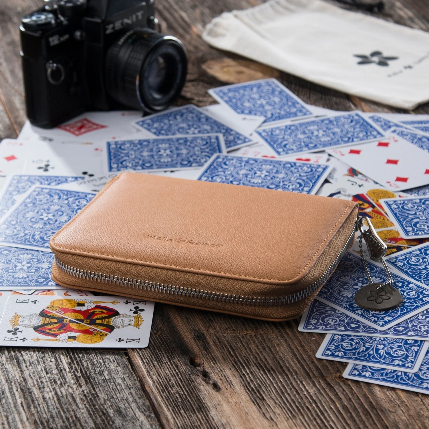 Etui De Bridge En Cuir Pleine Fleur - Soleil 4 Etui De Bridge En Cuir Pleine Fleur - Soleil – Image 2