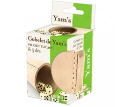 Godet Cuir Naturel + 5 Dés