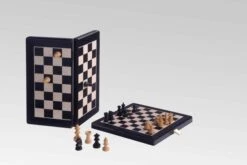Jeu D'échecs De Voyage Magnétique En Bois Marqueté Ulbrich - Sycomore / Poirier Teinté