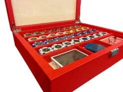 Mallette De Poker En Cuir Grainé - Rouge 13 Mallette De Poker En Cuir Grainé - Rouge -Périphériques De Jeu mallette de poker en cuir graine rouge coffret de poker de luxe 665308