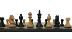 Pièces D'échecs Noires + Boîte De Rangement