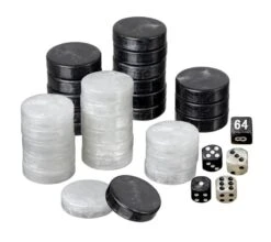 Philos Pions De Backgammon Marbrés - Plastique - Noir