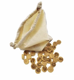 Pions De Loto En Buis Numérotés De 1 à 90