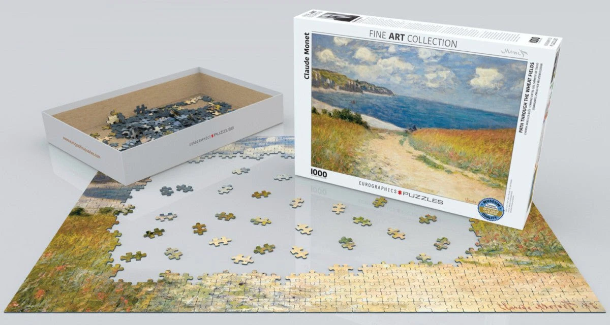 Puzzle Eurographics - 1000 P - Chemin Dans Les Blés à Pourville- Monet 4 Puzzle Eurographics - 1000 P - Chemin Dans Les Blés à Pourville- Monet – Image 2