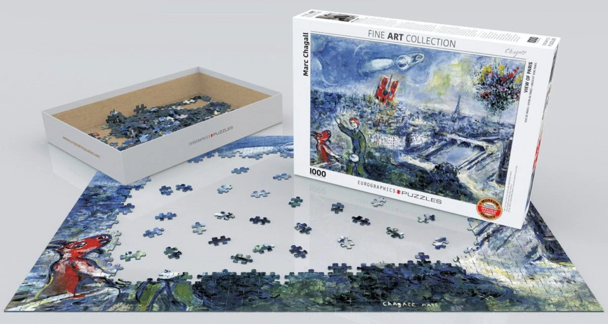Puzzle Eurographics - 1000 P - Le Bouquet De Paris - Chagall 4 Puzzle Eurographics - 1000 P - Le Bouquet De Paris - Chagall – Image 2