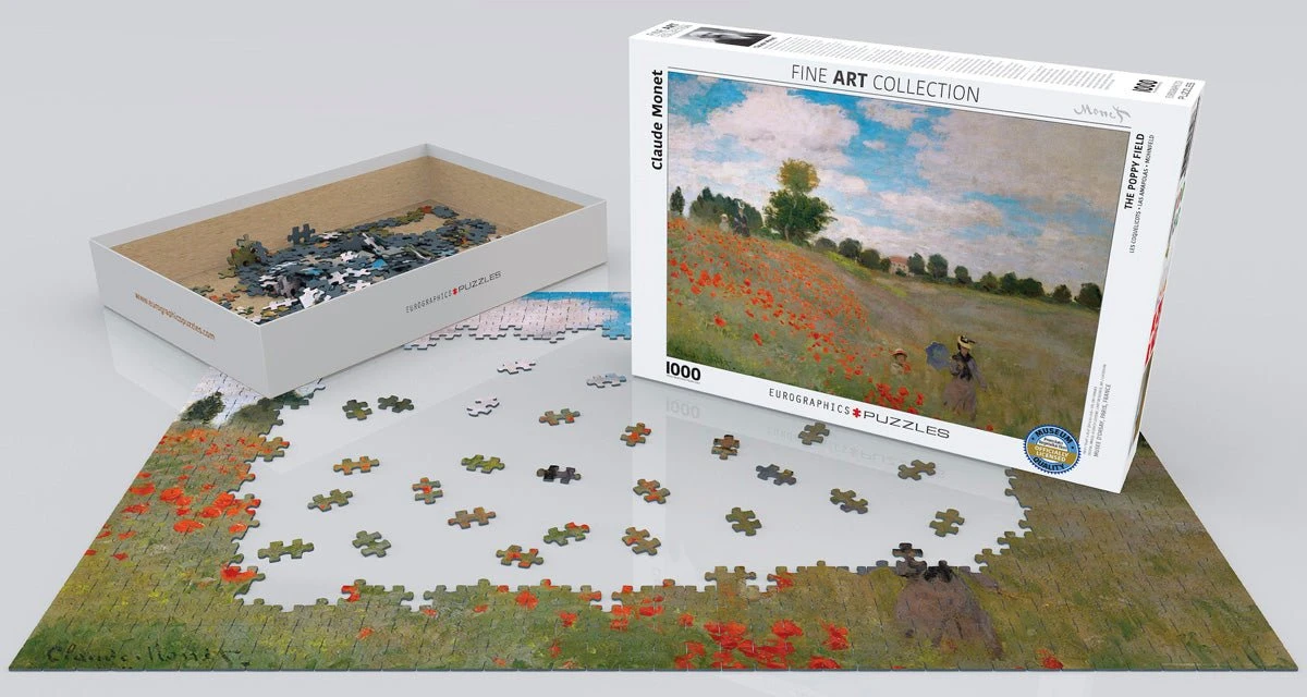 Puzzle Eurographics - 1000 P - Les Coquelicots - Claude Monet 4 Puzzle Eurographics - 1000 P - Les Coquelicots - Claude Monet – Image 2