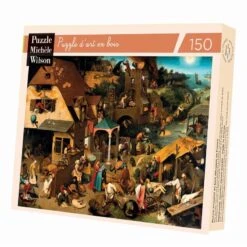 Puzzle MW - 150 Pièces - Proverbes Flamands - Bruegel -Périphériques De Jeu puzzle mw 150 pieces proverbes flamands bruegel puzzle en bois michele wilson 246027