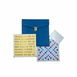 Scrabble Cuir Vegan - Magnétique - Bleu