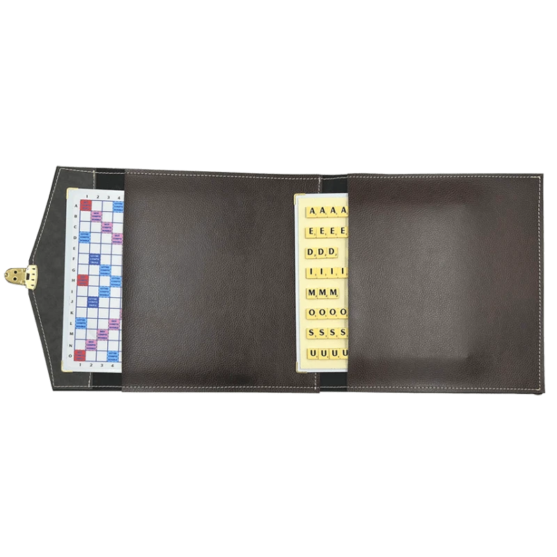Scrabble Cuir Vegan - Magnétique - Marron 4 Scrabble Cuir Vegan - Magnétique - Marron – Image 2