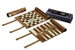 Philos Set Multijeux Roulable - Échecs - Dames - Backgammon