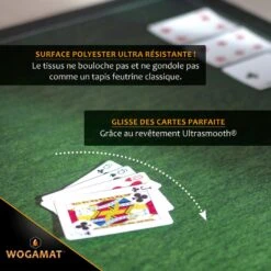 Tapis De Bridge- Wogamat -Périphériques De Jeu tapis de bridge wogamat tapis de cartes jeu de cartes bridge tapis 198577