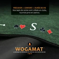 Tapis De Bridge- Wogamat -Périphériques De Jeu tapis de bridge wogamat tapis de cartes jeu de cartes bridge tapis 328004